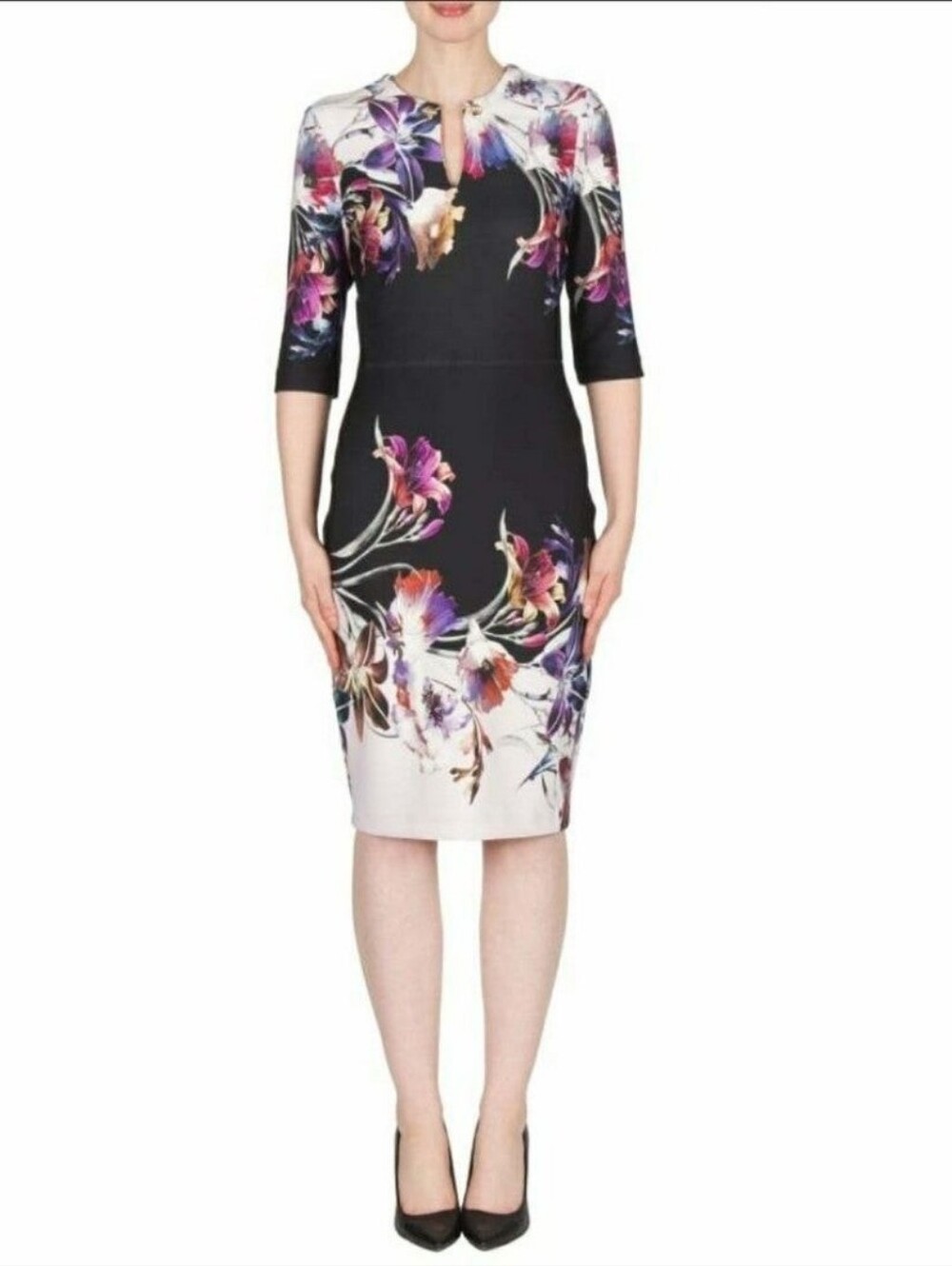 Joseph Ribkoff Floral Sheath Dress Size 14